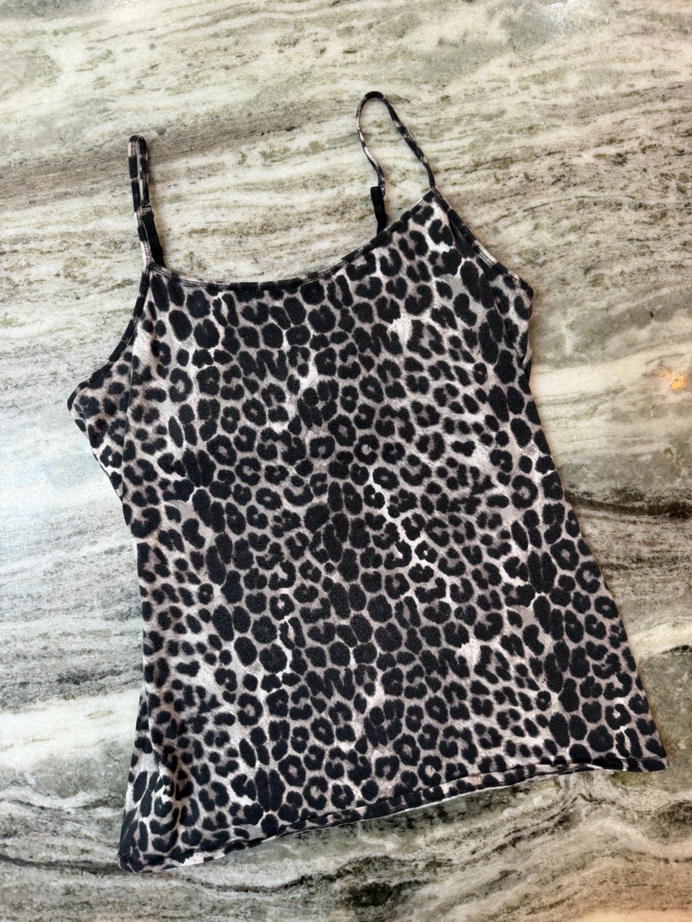 Express Leopard Print Cami Tank Top - Black & Grey